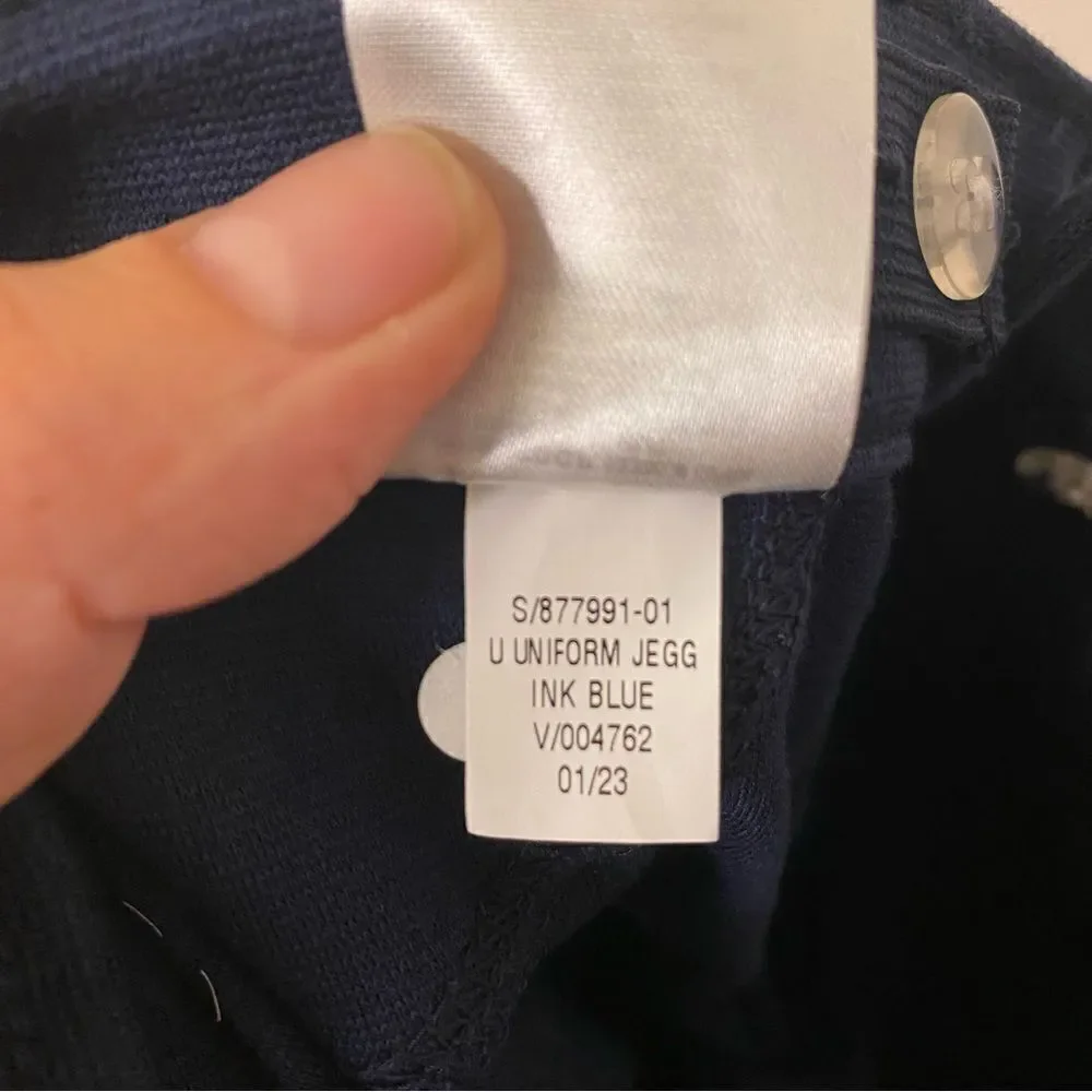 Old Navy Girls blue school UNIFORM pants jeggings soft ponte stretch knit 10 NEW